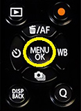 [写真]③ MENU/OKボタンを押して場所を決定します。