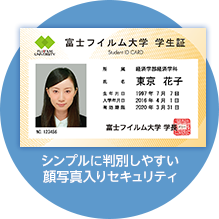 シンプルに判別しやすい顔写真入りセキュリティ